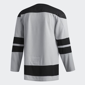 Jersey de Hockey sobre Hielo Personalizado para Hombre, Gris y Negro, Manga Larga, Cierre de Cordones, Malla Transpirable, Logotipo Aplicado en la Parte Delantera, Corte Regular - Product Image 6