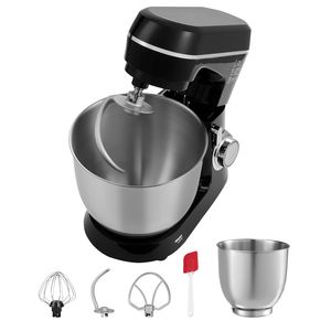Batteur sur socle avec 2 bols en acier inoxydable de 5,3 et 4,4 litres, 10+ vitesses, tête inclinable, crochet pétrisseur, fouet métallique, mélangeur de cuisine - Product Image 1