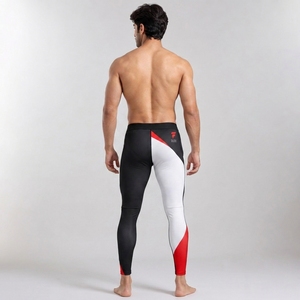 Leggings athlétiques pour hommes avec tissu anti-humidité, coupe confortable et mouvements libres pour les séances d'entraînement intenses - Product Image 5