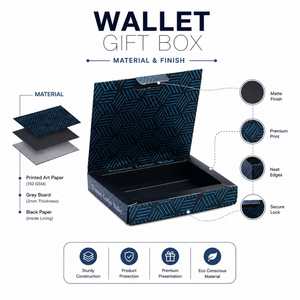Luxury Custom Printed Wallet Gift Box | Premium Cardboard <b>Paper</b> <b>Packaging</b> Box with Custom Logo for Wallet and Accessories - Product Image 6