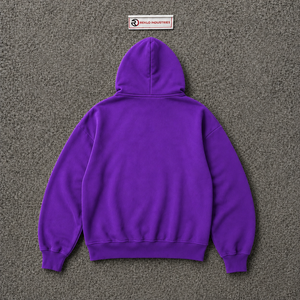 เสื้อฮู้ดซิปยาวสีม่วงทรงโอเวอร์ไซส์สำหรับผู้ชาย สไตล์สตรีทแวร์ พิมพ์ลายกราฟิก ทรงไหล่ตก ซิปยาวเต็มตัว เสื้อฮู้ดลำลองแฟชั่น - Product Image 6