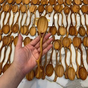 Wooden Leaf Spoon Coffee Mixing Wooden for Kitchen Home Restaurant Dining <b>Table</b> Parties by 99 Gold Data - Product Image 1