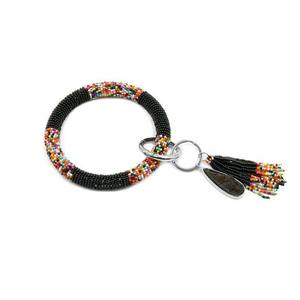 Embroidered Woven Carabiner Keychain Beaded Zinc Alloy <b>Ring</b> Durable <b>Coin</b> Holder Classic Style Handmade Charm - Product Image 5
