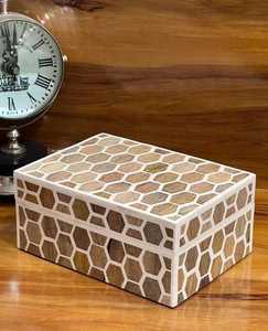 New Arrival ARIF HANDICRAFTS Morden Luxury Handcrafted Floral Pattern Bone Inlay Jewelry <b>Trinket</b> Storage <b>Box</b> Non-Toxic - Product Image 4