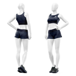 Conjunto Deportivo de 2 Piezas para Mujer, Top Deportivo y Pantalones Cortos, Ropa Deportiva para Yoga, Gimnasio, Ejercicio, Secado Rápido, Venta al Por Mayor Personalizada - Product Image 1