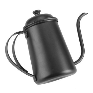 Bouilloire à café en acier inoxydable noir à bec long courbé pour le café et le thé préparé à la main - Product Image 1