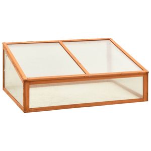 Serra di medie dimensioni con struttura in legno massello di abete arancione e pannelli in policarbonato per giardini e serre - Product Image 1