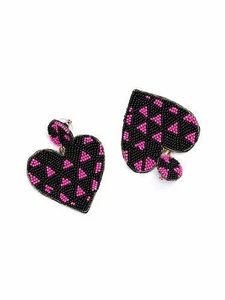 Pendientes Colgantes Unisex de Moda con Diseño de Corazón Multicolor Bordado y Cuentas de Semillas, Joyería Artificial de Tamaño Personalizado, ¡Gran Venta! - Product Image 2