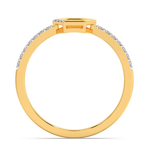 Bague de fiançailles minimaliste pour femme en or jaune avec diamants couleur G, monture ouverte hexagonale - Product Image 4