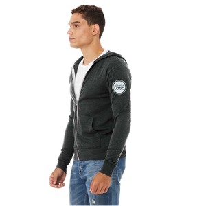 Sudadera con capucha y cremallera completa para hombre, ligera, de algodón - Product Image 3