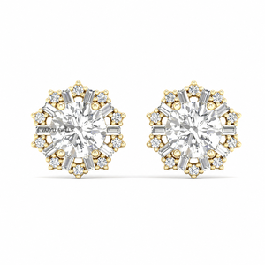 Luxury IGI Certified Lab Grown Diamond Baguette <b>Halo</b> Stud <b>Earrings</b> 10K 14K 18K Gold 925 935 Silver Rhodium Plated Wedding Gift - Product Image 2