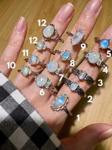 925 Sterling Silver Moonstone <b>Crystal</b> <b>Ring</b> Genuine Moonstone <b>Crystal</b> <b>Ring</b> Wholesale Price - Product Image 3
