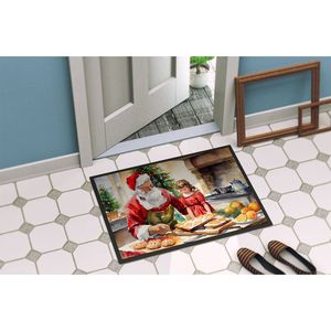 Santa Claus Doormat with Cookies 24H X 36W Non Slip <b>Indoor</b> Outdoor Front <b>Door</b> <b>Mat</b> Low Pile Washable Entryway Rug - Product Image 4