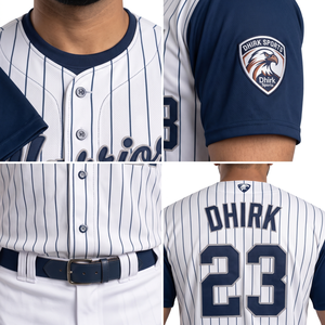 Camiseta de Béisbol Personalizada para Hombre, con Rayas, 100% Poliéster que Absorbe la Humedad, Cierre Completo con Botones, Corte Atlético, OEM ODM - Product Image 4