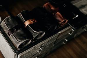 Custom Logo Genuine Leather Toiletry Bag Travel Dopp <b>Kit</b> For Men Waterproof Lining <b>Shaving</b> Bag Bulk Supply B2B TYG-0103 - Product Image 6