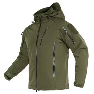 Econex Sports Men's Red Hooded Windproof Jacket Zipper Pockets Casual Outdoor Workwear Winter Season Standard Fit Fleece Knitted - Product Image 5