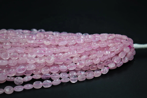 มอร์แกไนท์เรียบ6*8-8*10มม. ลูกปัดรอนเดล17นิ้วอัญมณีธรรมชาติสำหรับการทำเครื่องประดับธรรมดา - Product Image 2