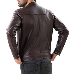 Servicio OEM, Chaqueta de Invierno para Hombre con Logotipo Personalizado, Chaqueta de Cuero Estándar con Cuello Alto, Impermeable, Resistente al Viento, Chaqueta de Motociclista con Logotipo Frontal, Abrigo Cálido - Product Image 3
