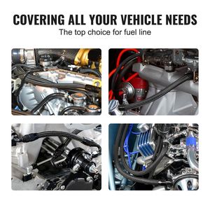 Kit Tubo Carburante 6AN da 7,6 m con Tubo Carburante in PTFE Intrecciato in Nylon e Acciaio Inossidabile da 8 mm, Compatibile con E85/Olio/Gas/Diesel, Adatto per Tubi e Condotte di Aspirazione Aria - Product Image 3