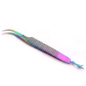 Meilleure vente pince à épiler d'extension de cils en acier inoxydable Diamond Grip Durable personnalisé emballé pointe pointue pince à cils testée à la main - Product Image 2