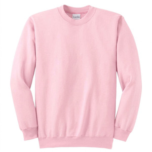 Sweat-shirt rose en molleton 100 % coton de haute qualité, personnalisable avec logo, coupe oversize unisexe, col rond, épais - Product Image 2