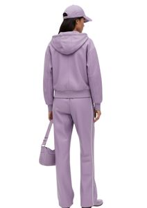 Premium Women's PU Leather Full <b>Zip</b> <b>Hooded</b> Tracksuit Set – Luxury Two Piece Wide Leg Streetwear Outfit - Product Image 4