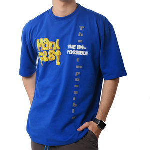 T-shirt décontracté pour homme, bleu, à manches courtes, col rond, imprimé serpent au dos, en jersey de coton écologique de haute qualité, coupe ample - Product Image 5