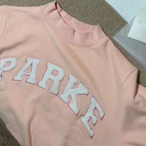 Sweat-shirt professionnel pour femmes de haute qualité à col montant imprimé, manches longues, couleur unie, haut décontracté avec logo frontal, 100% coton PARKE - Product Image 4
