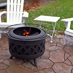 High End Luxury Stainless Steel <b>Fire</b> <b>Pit</b> <b>BBQ</b> for Backyard Outdoor Use <b>with</b> Wood Burning Heating - Product Image 2