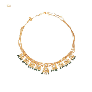 Conjunto de Collar en Capas de Moda con Baño de Oro, Kundan y Meenakari - 10575570DGR - Product Image 1