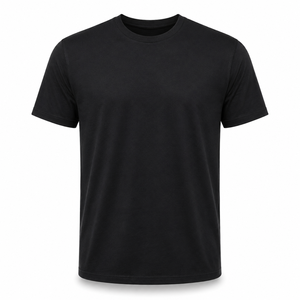เสื้อยืดคอกลมแขนสั้นสีพื้นสำหรับผู้ชาย ทรงปกติ สวมใส่สบาย ผ้าถัก 100% คอตตอนเจอร์ซีย์  ไม่มีโลโก้ด้านหน้า สีเขียวมะกอก - Product Image 3