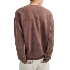 เสื้อสเวตเชิ้ตคอกลมทรงโอเวอร์ไซส์สำหรับผู้ชาย สีพื้น ผ้าถัก สวมใส่สบายๆ สำหรับฤดูใบไม้ร่วง ผลิตจากผ้าฝ้าย 100% แขนเสื้อแบบปกติ ใส่คู่กับกางเกงสีขาว - Product Image 6