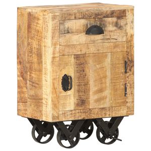 Mango de madera maciza 15,7 "x 11,8" x 22,4 "Mesita de noche Mesitas de noche elegantes - Product Image 1