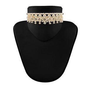 Elegante conjunto de joyería indio de perlas en capas, collar largo Kundan, pulsera de aleación de circonita, ideal para bodas, compromisos y fiestas. - Product Image 2