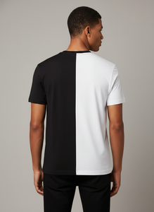 Camiseta Casual Negra y Blanca para Hombre, 100% Algodón de Alta Calidad, 200gsm, Impresión Digital |   Camiseta de Manga Corta Transpirable con Logotipo Personalizado - Product Image 3