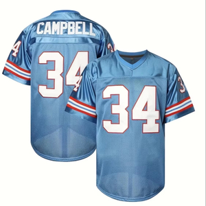 เสื้อฟุตบอลอเมริกันแบบสั่งทำคุณภาพสูงขายดีที่สุด ดีไซน์ลำลองด้านหน้า ผลิตจากโพลีเอสเตอร์ 100% ระบายอากาศได้ดี มีไซส์พลัส ไซส์ใหญ่ แบบไม่มีแขน สั่งซื้อได้ทางออนไลน์ - Product Image 1