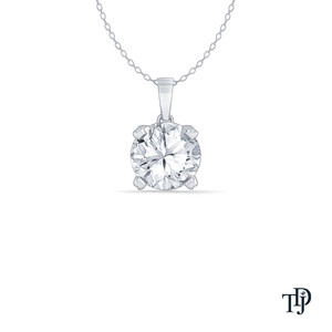 Pendentif solitaire rond en or 10K à quatre griffes avec diamant de laboratoire taille brillant, élégant et raffiné, pour grossistes, détaillants et OEM - Product Image 3