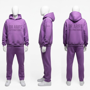 ชุดวอร์มผู้ชายพิมพ์ลายกรดแบบมีฮู้ดพร้อมโลโก้สั่งทำ ทรงเข้ารูป แฟชั่นสตรีทแวร์ ชุดลำลอง ผลิตโดยโรงงาน OEM ODM - Product Image 4