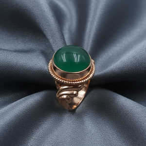 Green Onyx <b>Ring</b> 925 Sterling Silver Handmade Vintage Boho Tribal Statement <b>Ring</b> Round Cabochon Gemstone Jewelry - Product Image 3