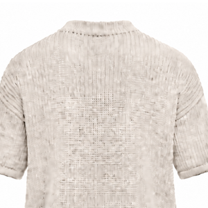 <b>Ivory</b> <b>Men</b> Knitted T <b>Shirt</b> Short Sleeve Crew Neck Textured Casual Top Custom Printed Streetwear Summer Fashion Wholesale Apparel - Product Image 4