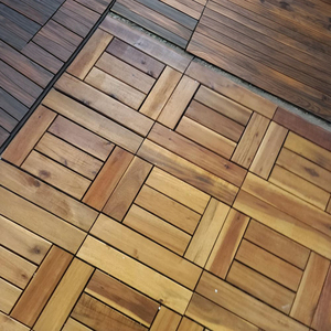 Design moderne 300x300mm Acacia carré imperméable à l'eau bricolage carreaux de terrasse pour intérieur-extérieur maison jardin utilisation installation facile par clic - Product Image 4