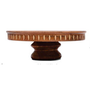 Handmade Acacia Wood Cake Stand 12 Inch Round Wooden Dessert Pedestal Rustic Wedding Cake Display Riser <b>Cupboard</b> Decor Supplier - Product Image 6