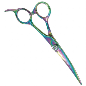 High Quality Premium Multi Colour Stainless Steel Hair <b>Shears</b>, Professional Barber Salon <b>Tools</b>, Crystal Adjustment Screw - Product Image 4