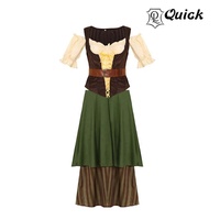 Costume médiéval pour femmes, robe de serveuse de bière allemande, Dirndl, robe en mousseline de soie tissée, cosplay, fête, grande taille