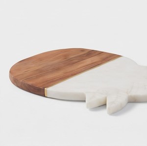 Tabla de Cortar de Madera con Forma de Manzana, Color Marrón y Blanco, para Cortar Queso en la Cocina - Product Image 4