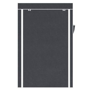 Armadio Portatile Grigio da 64 Pollici con Ripiani e Appendiabiti - Product Image 2