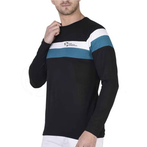 Camisetas personalizadas de algodón pesado para hombre, camiseta de manga larga con cuello redondo, camiseta de manga completa de Fitness personalizada para hombre - Product Image 1