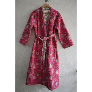 Chaqueta Acolchada de Algodón Hecha a Mano, Estilo Boho, Reversible, Abrigo Largo para Mujer, Bata Kantha, Ropa Étnica - Product Image 1