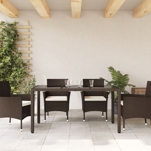 Table de jardin en polyrotin marron 59,1x35,4x29,5 pouces Tables d'extérieur - Product Image 3