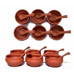 Juego de Tazones para Sopa de Terracota, Hechos a Mano, Ecológicos, Biodegradables, Ligeros, Resistentes al Calor, Estilo Rústico, para Camping - Product Image 1